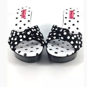 Betsey Johnson Betseyville Polka Dot Wedge Sandals